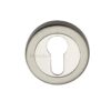 Heritage Brass Euro Profile Key Escutcheon, Mercury Finish Satin Nickel With Polished Nickel