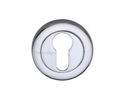 Heritage Brass Euro Profile Key Escutcheon, Polished Chrome