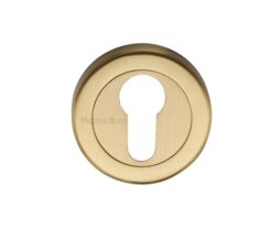 Heritage Brass Euro Profile Key Escutcheon, Satin Brass