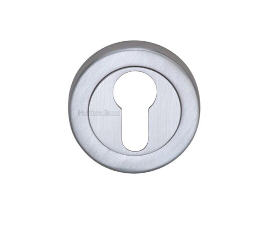 Heritage Brass Euro Profile Key Escutcheon, Satin Chrome