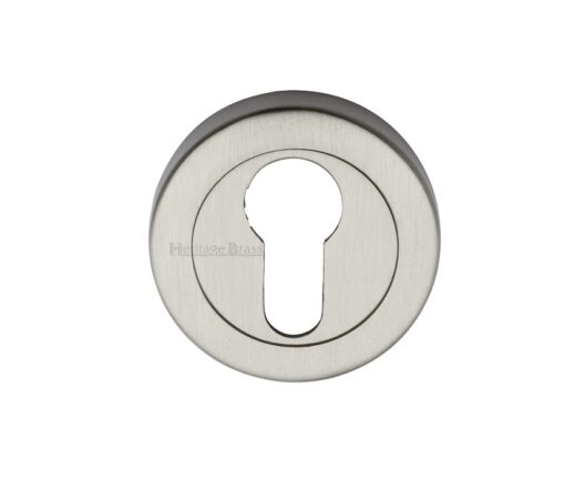 Heritage Brass Euro Profile Key Escutcheon, Satin Nickel