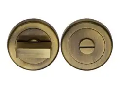 Heritage Brass Round 53Mm Diameter Turn & Release, Antique Brass