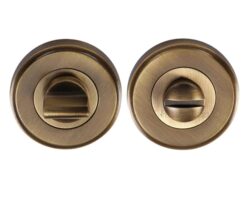 Heritage Brass Round 50Mm Diameter Turn & Release, Antique Brass