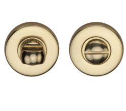 Heritage Brass Round 46Mm Diameter Turn & Release, Polished Brass