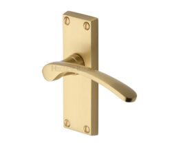 Heritage Brass Sophia Short Satin Brass Door Handles (Sold In Pairs)