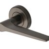 Heritage Brass Gio Matt Bronze Door Handles On Round Rose (Sold In Pairs)