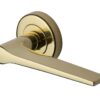 Heritage Brass Gio Polished Brass Door Handles On Round Rose (Sold In Pairs)