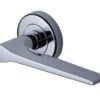 Heritage Brass Gio Polished Chrome Door Handles On Round Rose (Sold In Pairs)