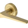 Heritage Brass Gio Satin Brass Door Handles On Round Rose (Sold In Pairs)