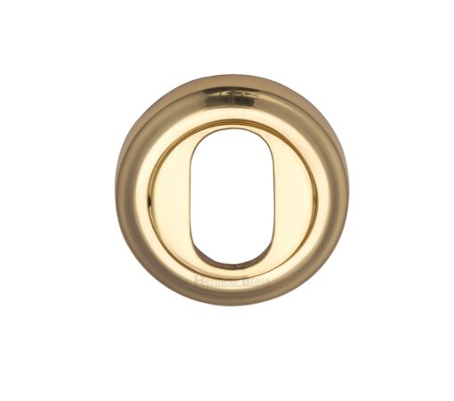 Heritage Brass Oval Profile Key Escutcheon, Polished Brass