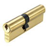 Precision Euro Profile British Standard 5 Pin Offset Double Cylinders (Various Sizes), Polished Brass