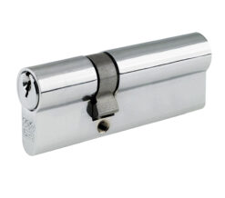 Precision Euro Profile British Standard 5 Pin Offset Double Cylinders (Various Sizes), Polished Chrome