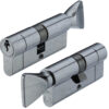 Precision Euro Profile Cylinder & Turn (Various Sizes), Satin Chrome