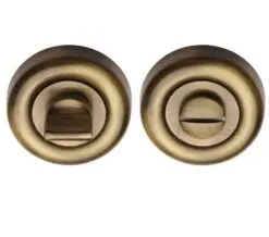 Heritage Brass Round 53Mm Diameter Turn & Release, Antique Brass