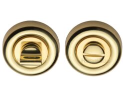 Heritage Brass Round 53Mm Diameter Turn & Release, Polished Brass