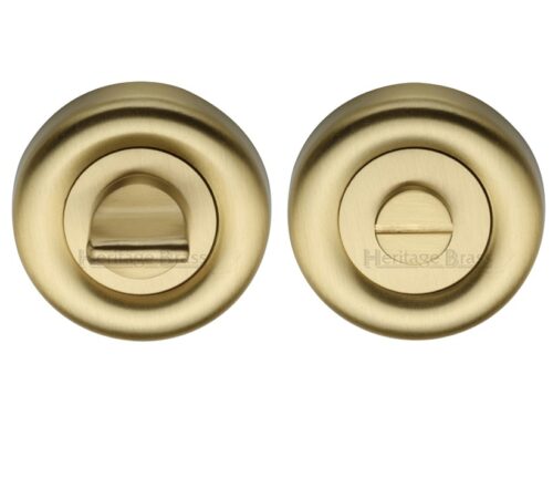 Heritage Brass Round 53Mm Diameter Turn & Release, Satin Brass