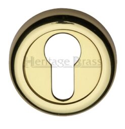 Heritage Brass Euro Profile Key Escutcheon, Polished Brass