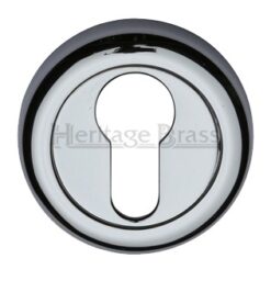 Heritage Brass Euro Profile Key Escutcheon, Polished Chrome