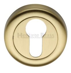 Heritage Brass Euro Profile Key Escutcheon, Satin Brass