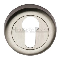 Heritage Brass Euro Profile Key Escutcheon, Satin Nickel