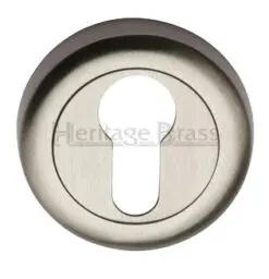 Heritage Brass Euro Profile Key Escutcheon, Satin Nickel