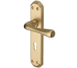 Heritage Brass Charlbury Satin Brass Door Handles (Sold In Pairs)