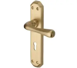 Heritage Brass Charlbury Satin Brass Door Handles (Sold In Pairs)