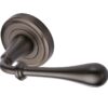 Heritage Brass Roma Matt Bronze Door Handles On Round Rose