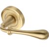 Heritage Brass Roma Satin Brass Door Handles On Round Rose (Sold In Pairs)