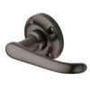 Heritage Brass Windsor Door Handles On Round Rose, Matt Bronze (Sold In Pairs)