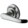 Heritage Brass Windsor Door Handles On Round Rose, Satin Chrome (Sold In Pairs)