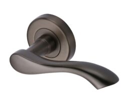 Heritage Brass Algarve Matt Bronze Door Handles On Round Rose