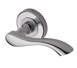 Heritage Brass Algarve Polished Chrome Door Handles On Round Rose (Sold In Pairs)