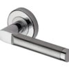 Heritage Brass Celia Apollo Finish Satin Chrome With Polished Chrome Door Handles On Round Rose(Sold In Pairs)