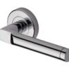 Heritage Brass Celia Polished Chrome Door Handles On Round Rose (Sold In Pairs)