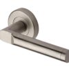 Heritage Brass Celia Satin Nickel Door Handles On Round Rose (Sold In Pairs)