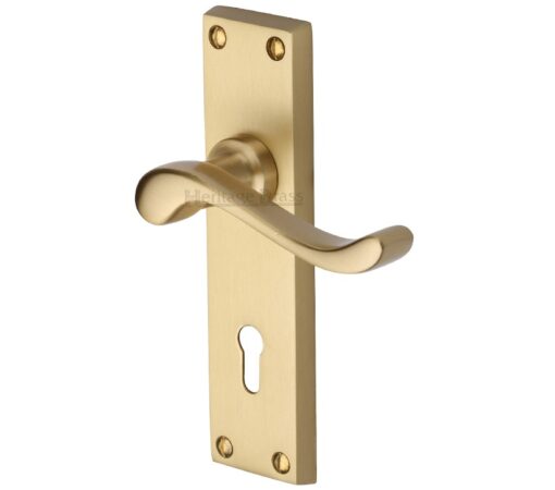 Heritage Brass Bedford Satin Brass Door Handles (Sold In Pairs)