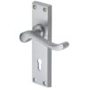 Heritage Brass Bedford Satin Chrome Door Handles (Sold In Pairs)