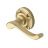 Heritage Brass Bedford Satin Brass Door Handles On Round Rose (Sold In Pairs)