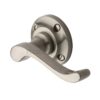 Heritage Brass Bedford Satin Nickel Door Handles On Round Rose (Sold In Pairs)