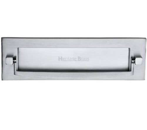Heritage Brass Postal Knocker Letter Plate (254Mm X 79Mm), Satin Chrome