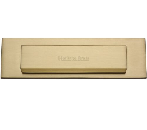 Heritage Brass Gravity Flap Letter Plate (280Mm X 80Mm), Satin Brass