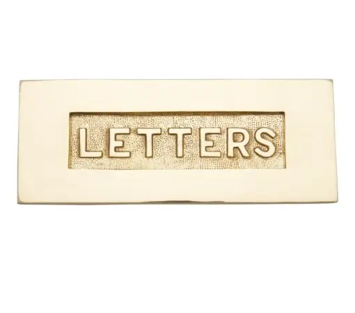 Heritage Brass Letters Embossed Letter Plate (254Mm X 101Mm), Polished Brass