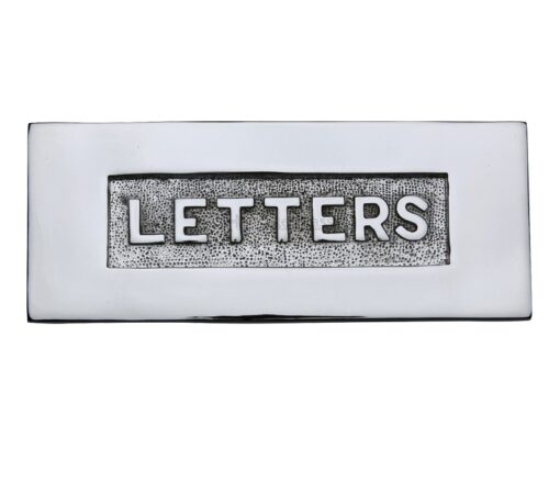 Heritage Brass Letters Embossed Letter Plate (254Mm X 101Mm), Polished Chrome