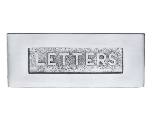 Heritage Brass Letters Embossed Letter Plate (254Mm X 101Mm), Satin Chrome