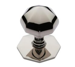 Heritage Brass Faceted Centre Door Knob, Polished Nickel