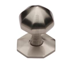 Heritage Brass Faceted Centre Door Knob, Satin Nickel