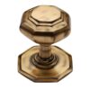 Heritage Brass Octagonal Tiered Centre Door Knob, Antique Brass