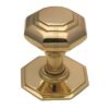 Heritage Brass Octagonal Tiered Centre Door Knob, Polished Brass