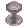 Heritage Brass Octagonal Tiered Centre Door Knob, Satin Chrome